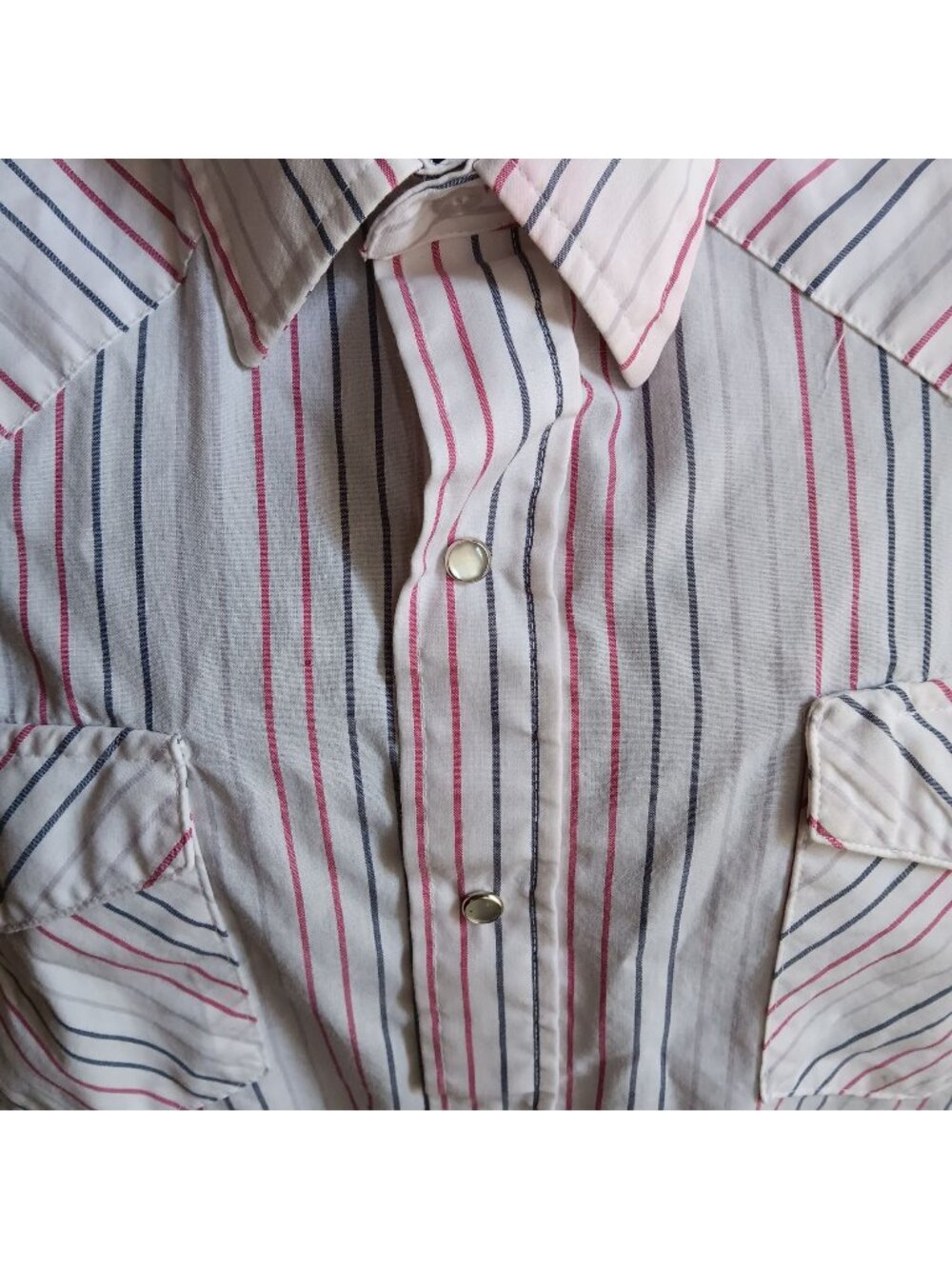 Vintage 1980s Mens Western Shirt XL White Stripes Indy Crispy Dad Grandpa